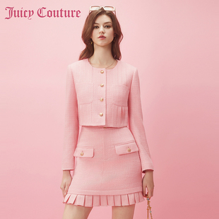 Juicy Couture橘滋2024早春日穿搭装新款纽扣上衣短款女式外套