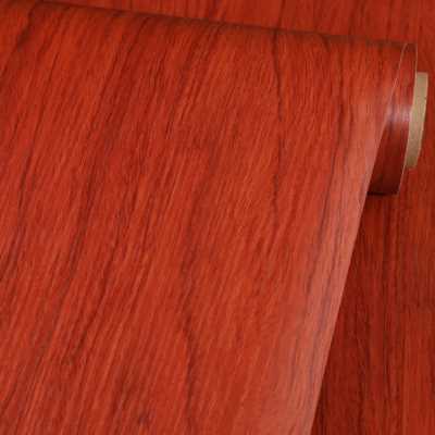 中式防水自粘墙纸旧家具衣柜子书桌面翻新贴纸木纹贴红松木纹仿木