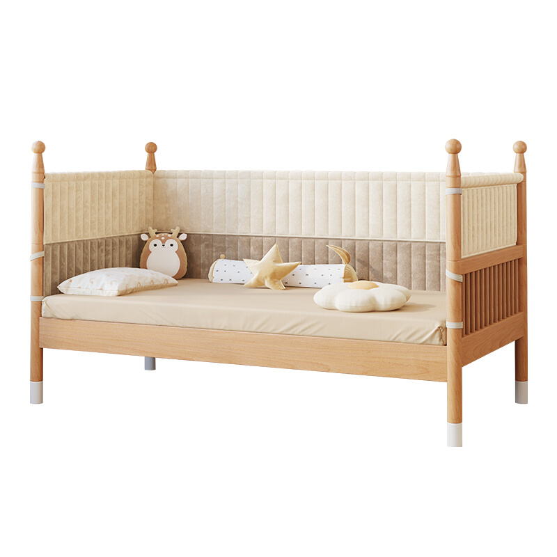 安维斯名爵榉木拼接床平接加宽床实木儿童婴儿床拼接大床大人可睡