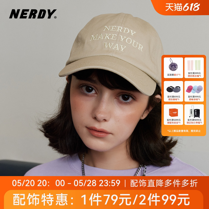 NERDY2023新品情侣字母logo棒球帽时尚百搭运动休闲鸭舌帽女帽子