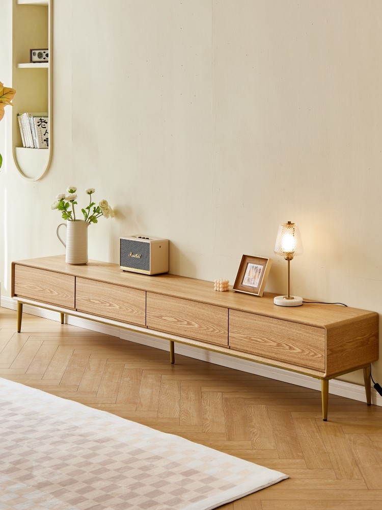 联邦家具官方北欧电视柜实木日式极简客厅地柜茶几组合现代轻奢原