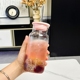 ins吸管玻璃杯女2025新款牛奶杯果汁杯耐高温高硼硅玻璃带盖水杯