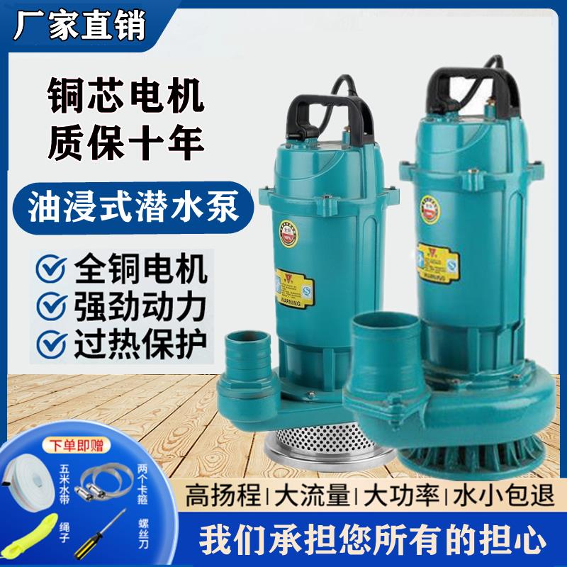 潜水泵220V380V家用农用灌溉浇地大口径大功率高扬程大流量抽水泵