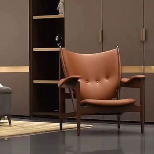 酋长椅子设计师沙发椅真皮单人舌头椅陪读椅波昂椅阳台北欧海葵椅
