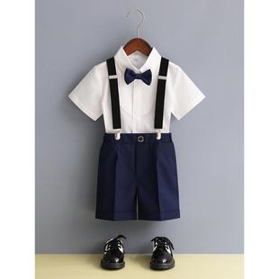 儿童男童礼服套装英伦风主持人走秀钢琴演出服夏季花童服装小西装