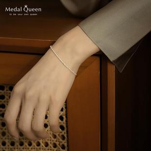 小米珠淡水珍珠手链女S925银 ins小众设计天然珍珠银精致细巴洛克