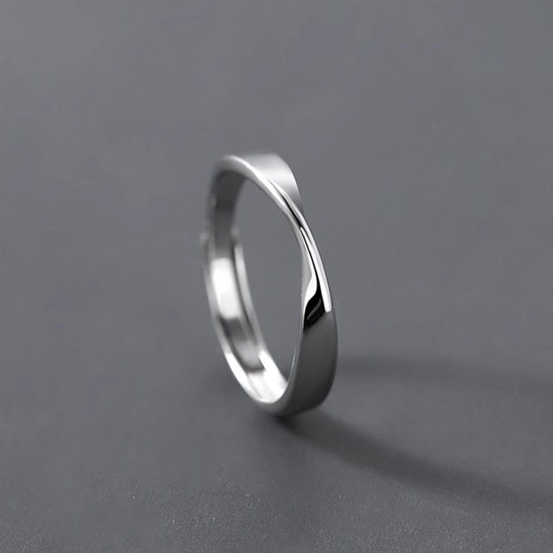 小众设计自律素圈莫比乌斯环个性单身男女指环简约可调节戒指
