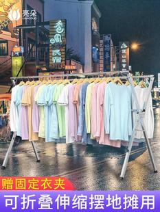 钻服装店折叠架衣架架子摆货架卖摆摊地摊衣服的挂衣杆落地式展