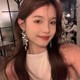 轻奢金色亮片流苏耳环复古宫廷风夸张气质金属耳钉欧美风宴会耳饰