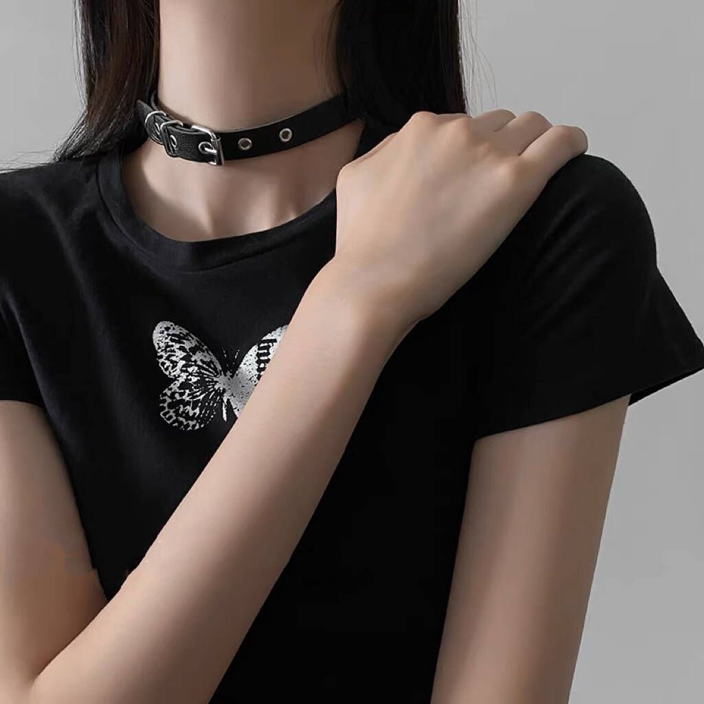 泫雅同款百搭平扣皮带式choker