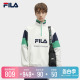 FILA 斐乐官方梭织上衣男2024春季新款休闲拼接撞色立领外套长袖