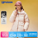 FILA FUSION斐乐潮牌中长款羽绒服女2023冬时尚宽松连帽外套