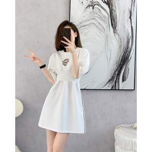 夏装高级感法式白色小个子连衣裙女夏季2023新款高端精致卫衣裙子