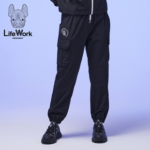 LifeWork2024年春季新款束脚裤韩版休闲运动宽松抽绳工装裤男女