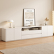 白色电视柜现代简约客厅家用小户型法式双层落地实木地柜电视机柜