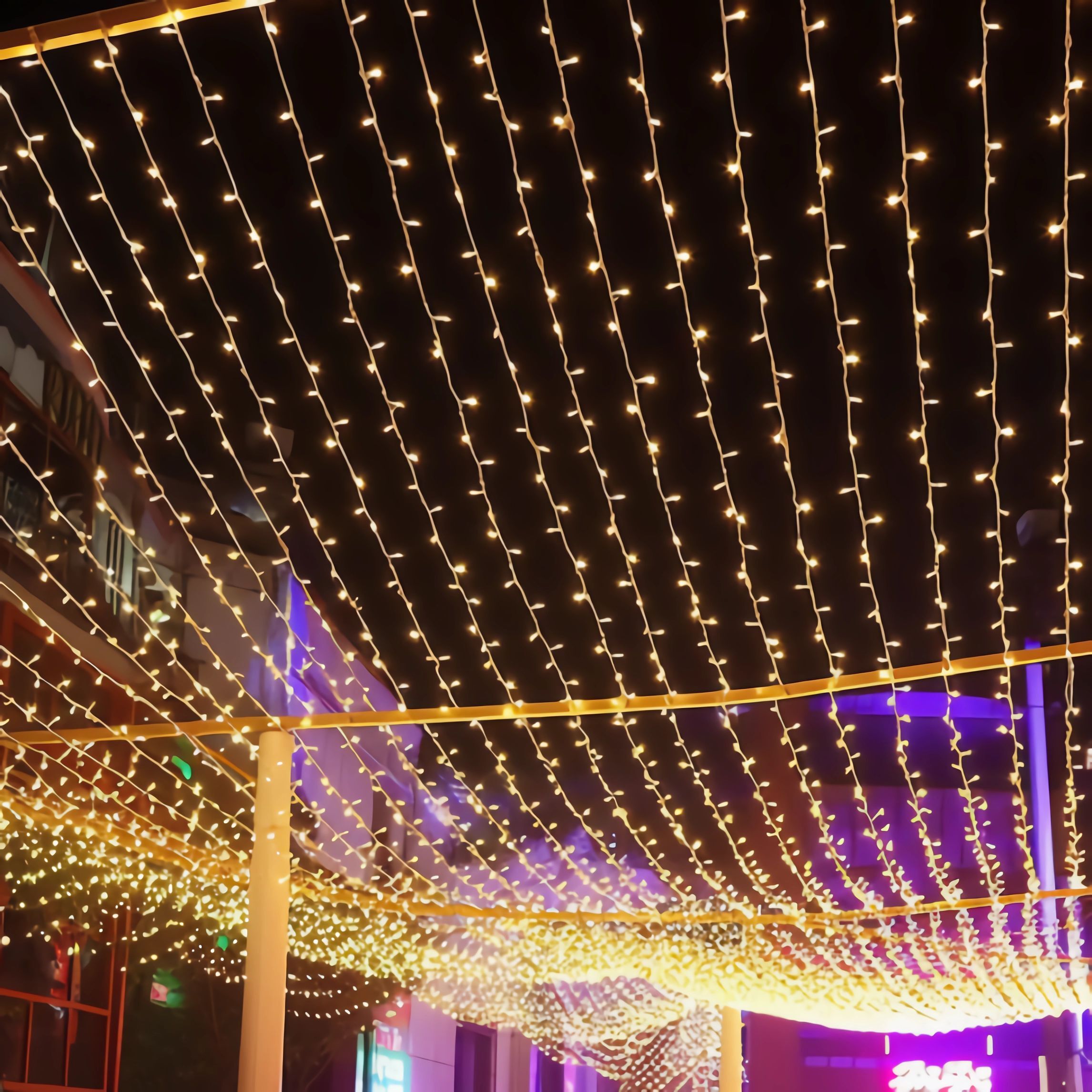 led彩灯户外防水串灯圣诞挂灯商场店铺婚庆装扮灯闪灯节日装饰灯