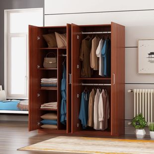 衣柜简约现代实木儿童卧室家具经济型对开门简易大衣橱收纳柜组装