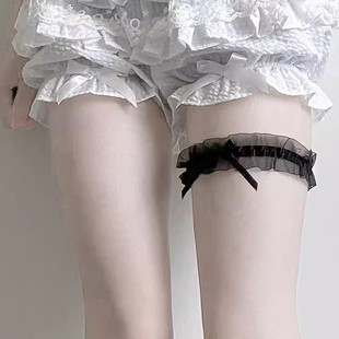 蕾丝花边腿环腿饰大腿饰品环圈绑带腿圈腿带性感白色黑色y2k配饰