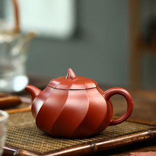 宜兴紫砂壶纯手工大红袍锦纹茶壶微商一件铺货定制