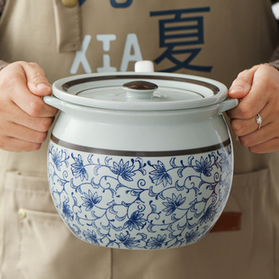 九夏老式猪油罐陶瓷家用带把手耐高温厨房辣子罐油罐盐罐调料罐子