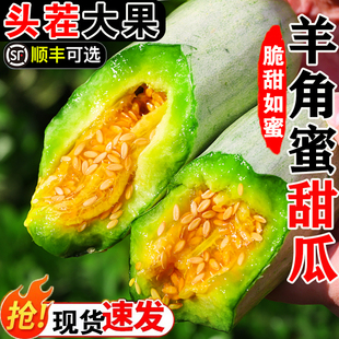 正宗山东羊角蜜甜瓜新鲜头茬蜜瓜现摘香瓜脆水果当季整箱5斤3包邮