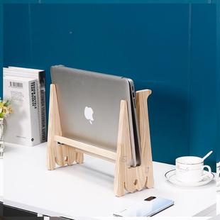 笔记本侧立支架实木电脑立式架垫高散热底座颈椎桌面创意托架电竞