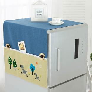 小清新冰箱防尘罩韩版田园单开双门绿色滚筒洗衣机盖布多用盖巾