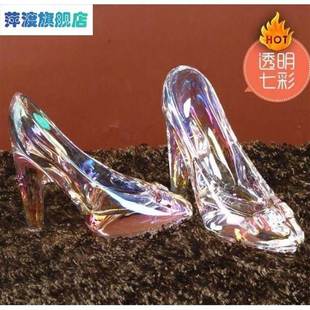 灰姑娘水晶玻璃鞋浪漫七夕送女友闺密生日家居饰品创意情人节礼物