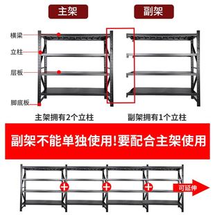 定制黑色货架置物架落地多层重型仓库仓储超市储物架家用展示架铁