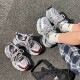 女童银色老爹鞋2025新款春秋爆款厚底运动百搭透气网面鞋子增高潮