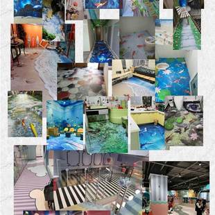 3D立体地贴游泳池展会地胶舞蹈室瑜伽室塑胶地板革耐磨地垫水纹海