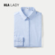 HLA/海澜之家时尚长袖正装衬衫2024春夏新款纯色衬衫领白衬衣女装