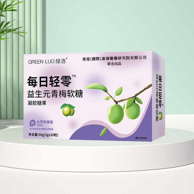 【香港康瑞研究院】GREENLUO绿洛每日轻零益生元青梅软糖官方正品