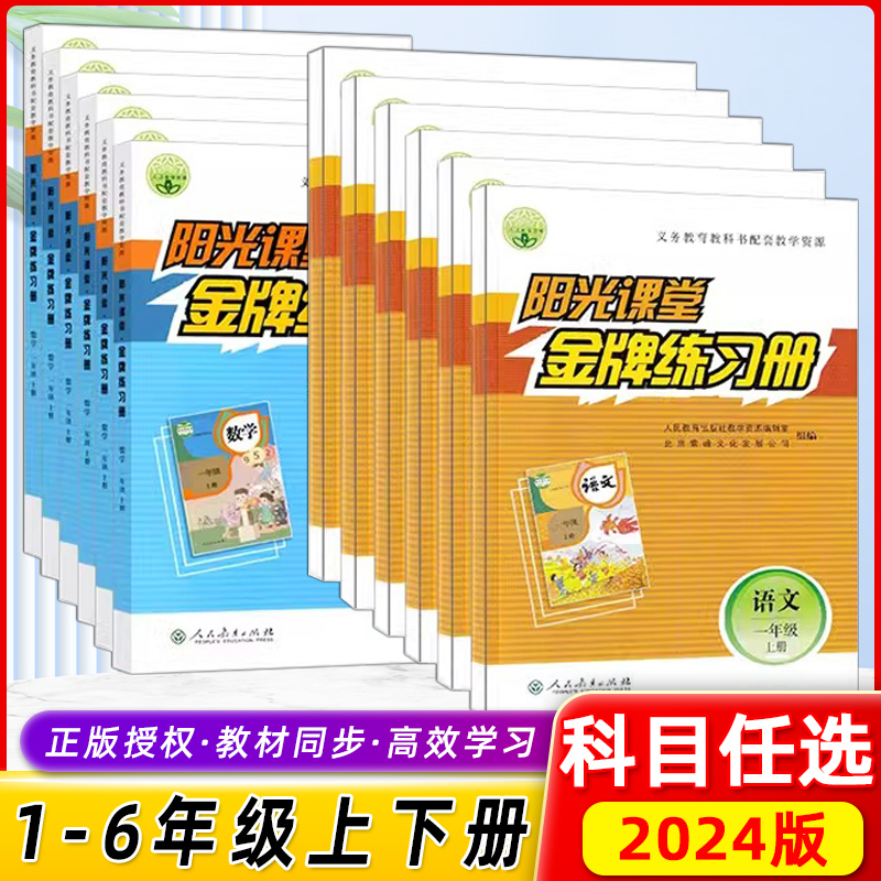 天津直发2024春新学期阳光课堂金牌练习册小学语文数学人教版上册下册一1二2三3四4五5六6年级上学期义务教育教科书配套教学资源