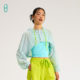 YLI透气速干运动上衣女长袖外套半截防晒健身服休闲凉感修身防晒