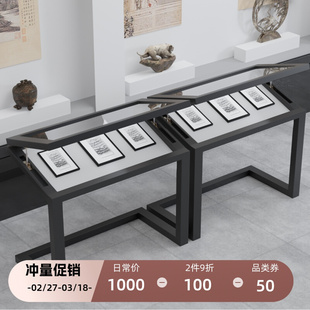 博物馆玻璃展架展览液压文献资料奖章票据企业展厅文物陈列展示柜