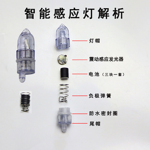 电子电池夜光铃铛海竿报警器钓鱼螺旋大铜铃铛智能感应灯渔具用品