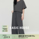 Basic House/百家好桑蚕丝松紧腰休闲裤夏季新款日常纯色直筒裤女