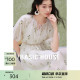 Basic House/百家好碎花莱赛尔连衣裙波嬉风小个子系带短袖裙子夏