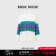 Basic House/百家好拼色长袖针织衫女小众设计感上衣B0623B56822