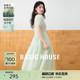 Basic House/百家好莱赛尔蝴蝶钩花连衣裙镂空小清新中长款裙子夏
