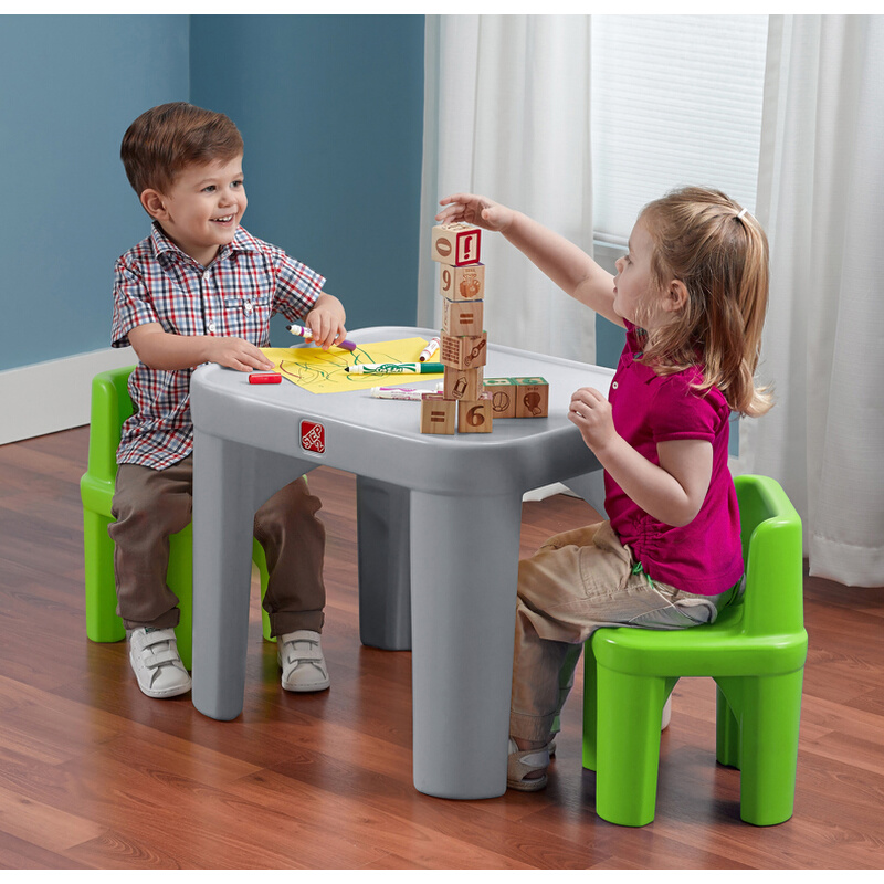 美国进口step2儿童家具桌椅套装组合椅子写字台绘画桌餐桌积木桌