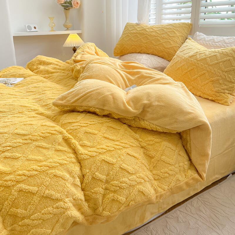 塔芙绒牛奶绒加厚四件套床上用品双面珊瑚法兰被套冬季床单床笠款