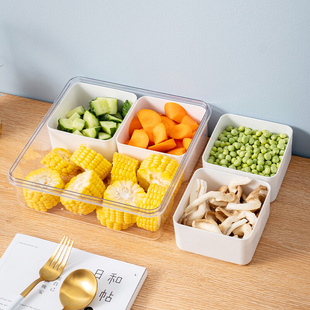 智慧屋冰箱食品级收纳盒厨房整理蔬菜水果沙拉保鲜盒冷冻分隔带盖
