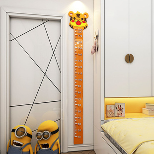 十二生肖动物身高墙贴3d立体儿童房间墙面装饰宝宝测量身高尺贴纸