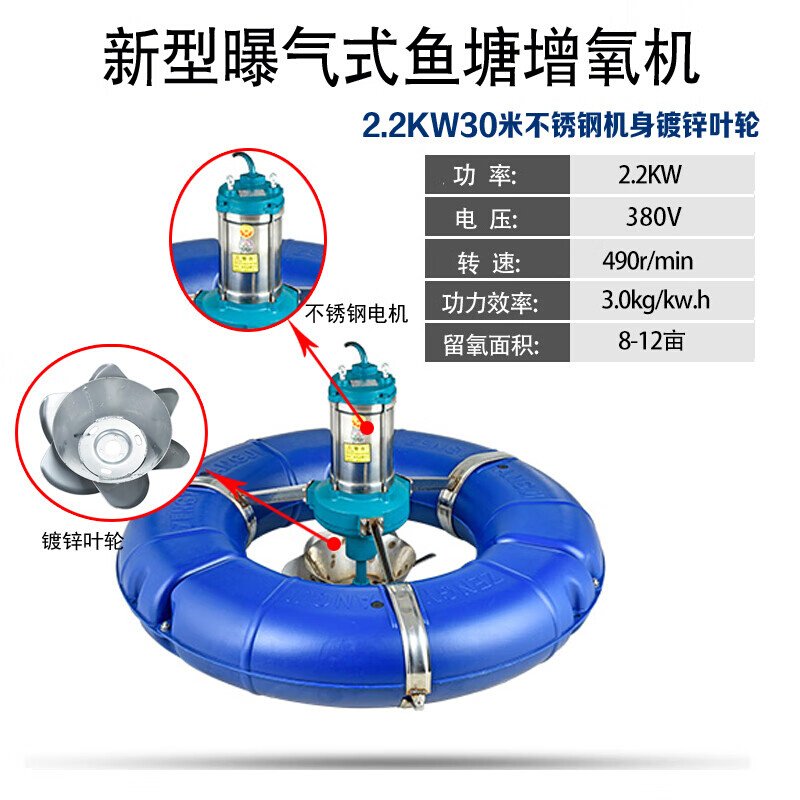 新品理线家鱼塘增氧机曝气式增氧泵涌浪式增氧机河塘池塘叶轮式大