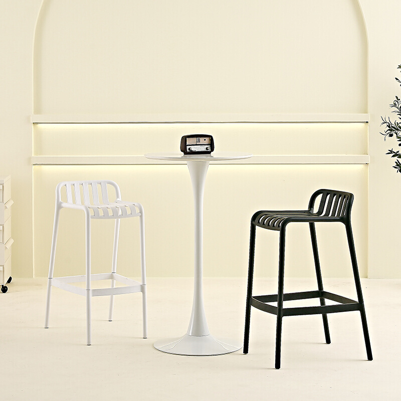 北欧现代简约酒吧椅家用塑料高脚凳前台轻奢客厅网红等位吧台椅子