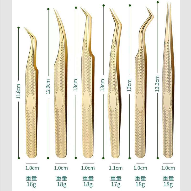 新款现货嫁接睫毛工具高精度美睫师专用夹子种睫毛金羽夹开花镊