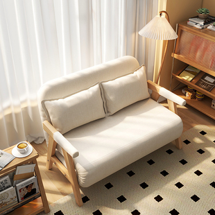 沙发床折叠两用2024新款小户型客厅书房多功能单人1米2实木伸缩床