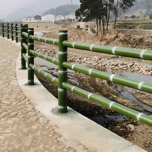 水泥仿竹护栏河道桥梁景区围栏景观农村池塘河边混凝土仿木栏杆